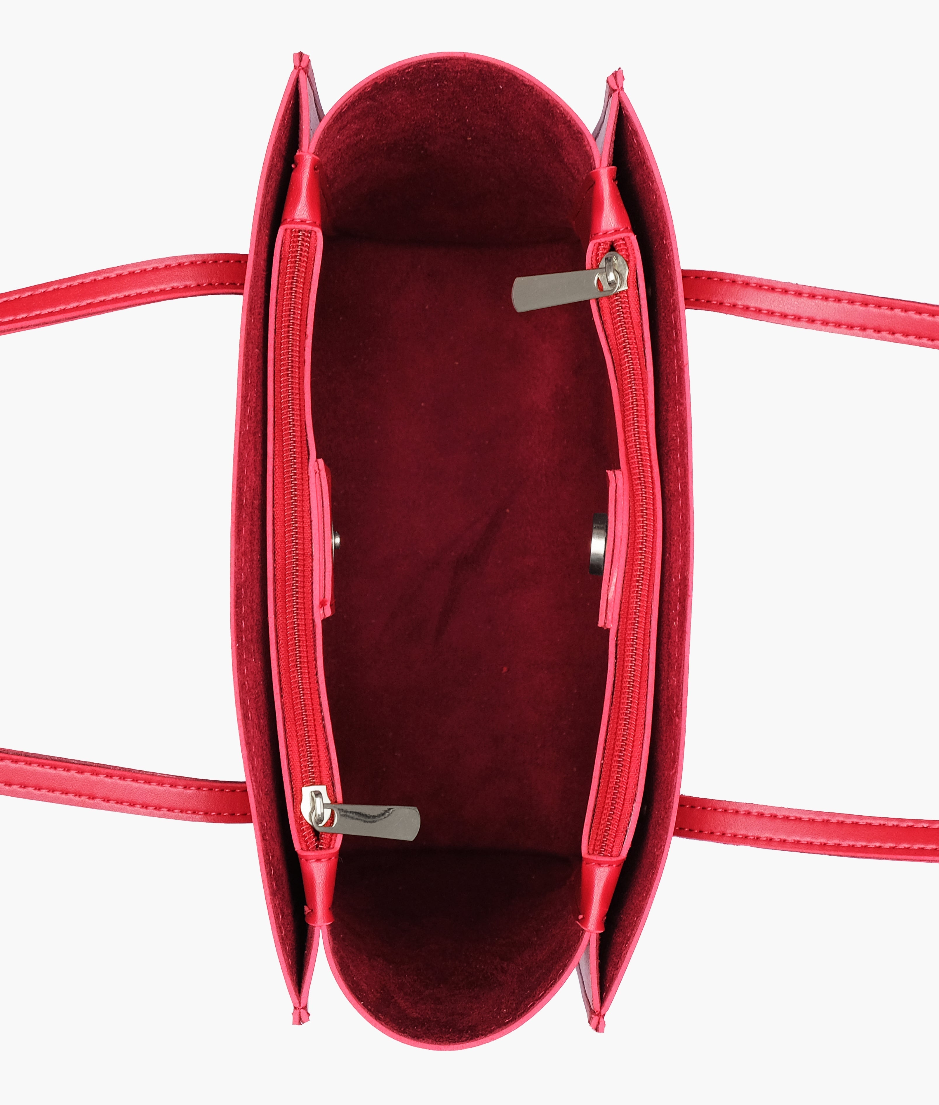 RTW Creation - Maroon zipper shoulder bag with long handle