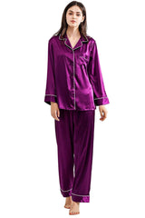 Violet Silk Pajamas -