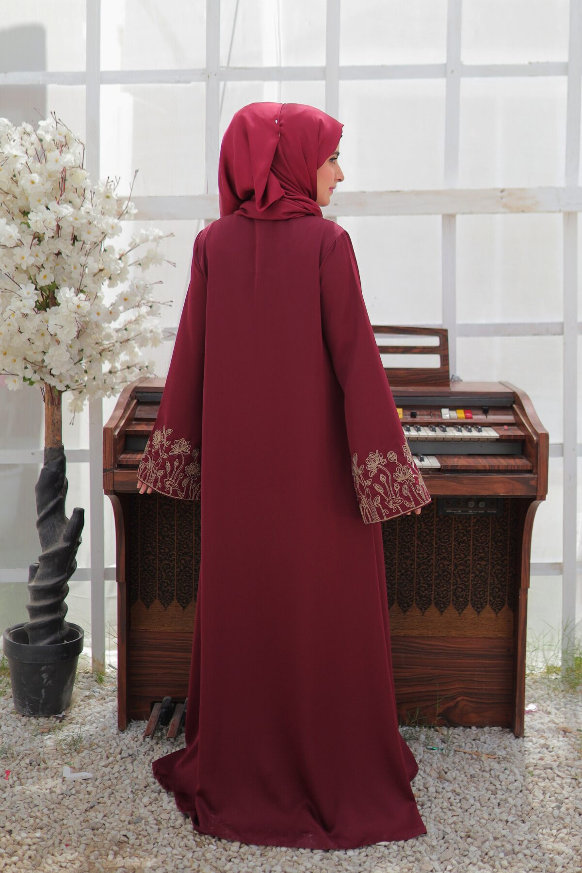 TGM Abaya Collection-Deep Carmine