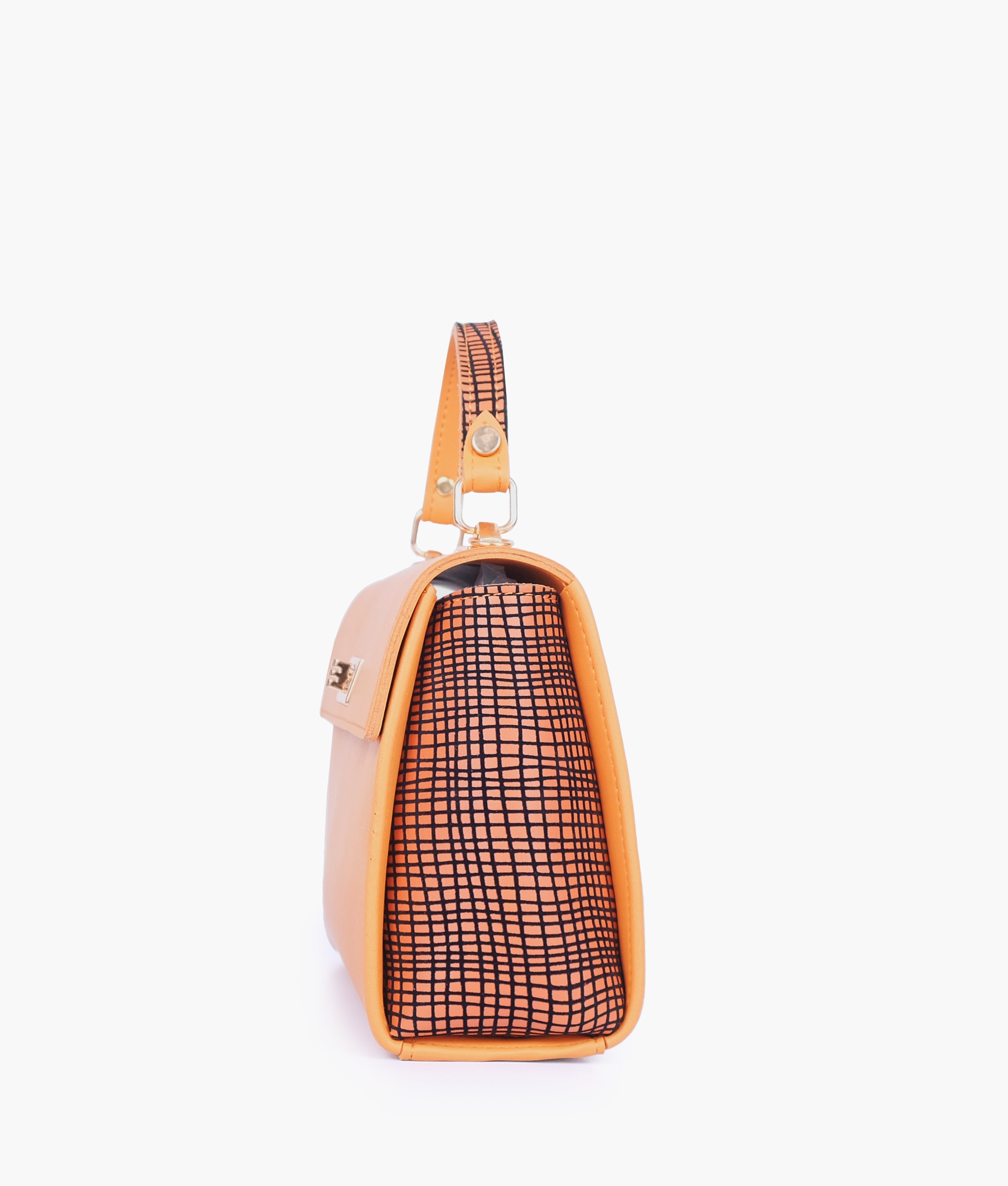 RTW Creation - Mustard criss-cross top-handle bag