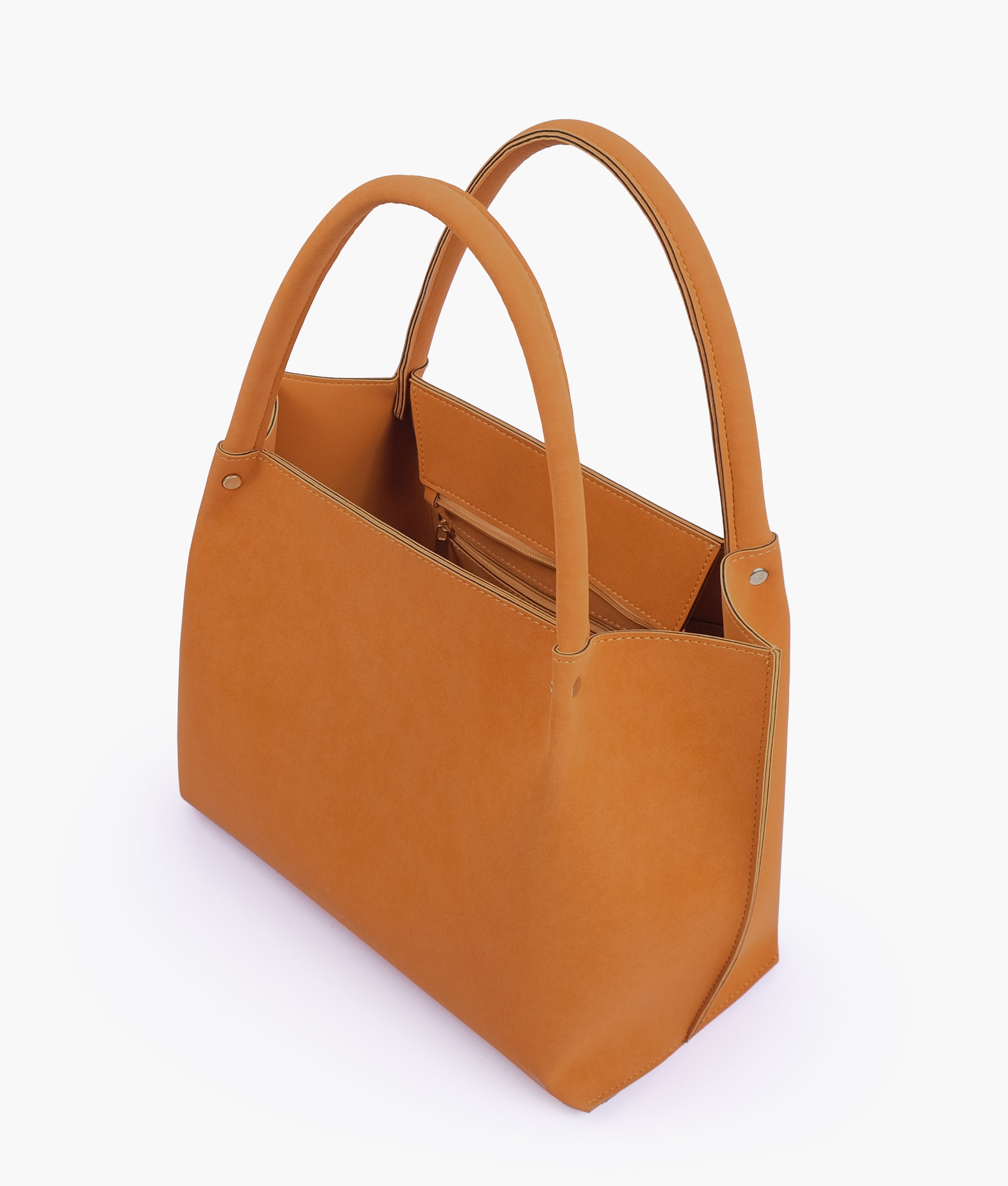 RTW Creation - Mustard mocha suede tote bag