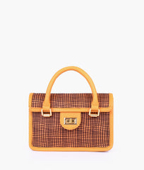 RTW Creation - Mustard patterned cross-body with flap