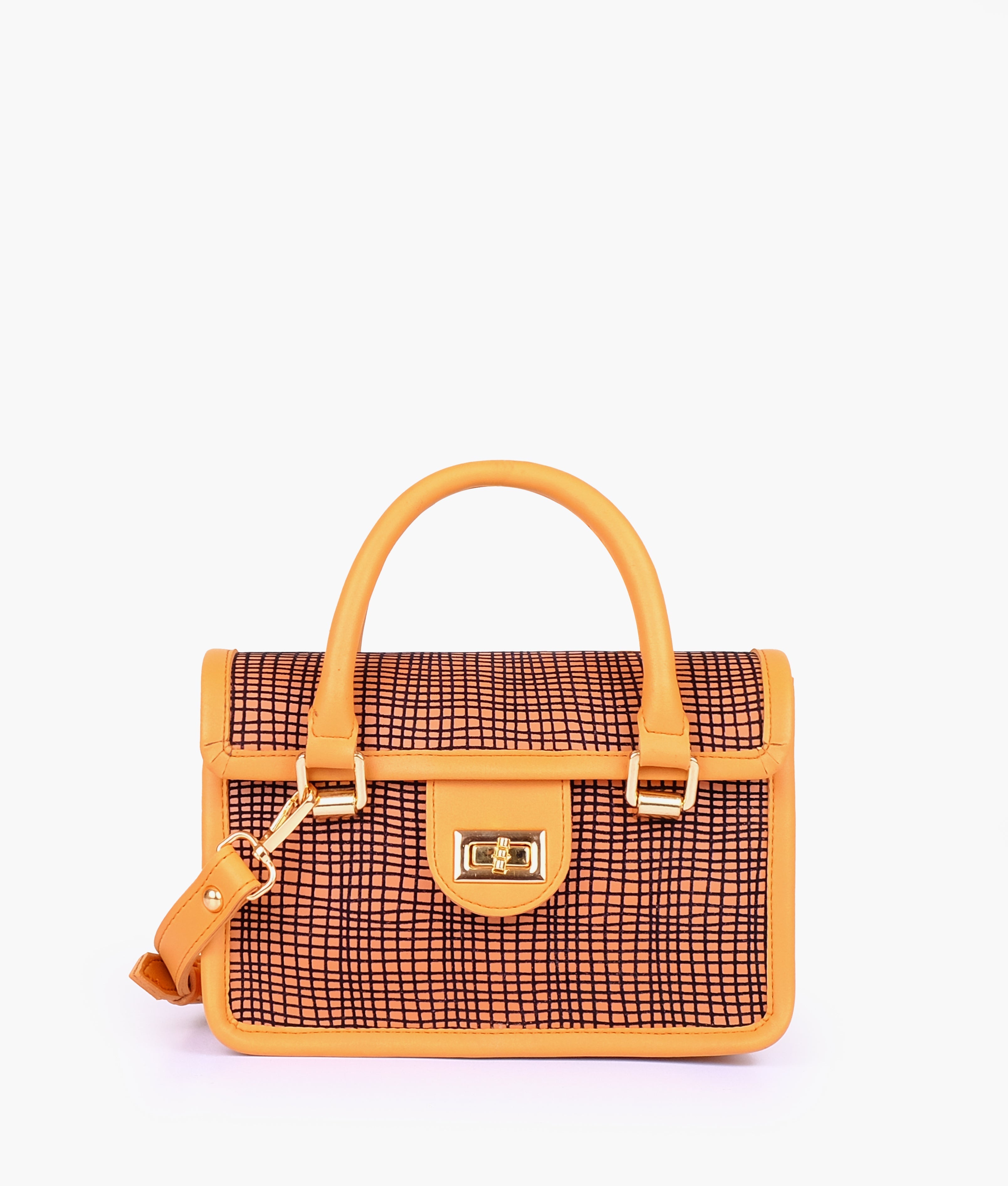 RTW Creation - Mustard patterned cross-body with flap