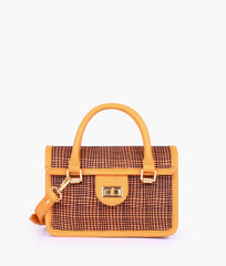 RTW Creation - Mustard patterned cross-body with flap