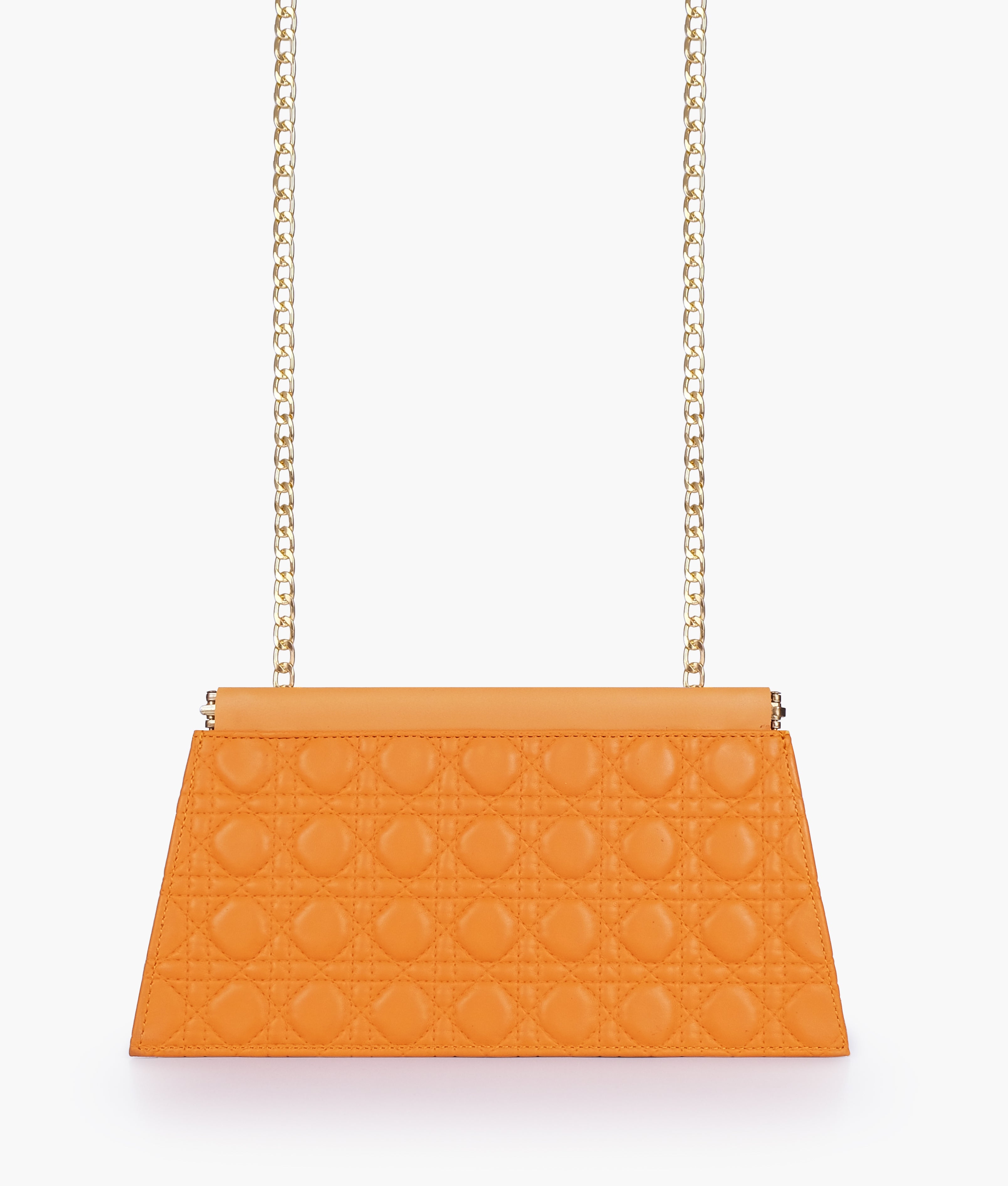 RTW Creation - Mustard quilted evening clutch with snap closure