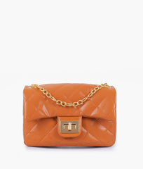 RTW Creation - Mustard quilted mini bag with chain