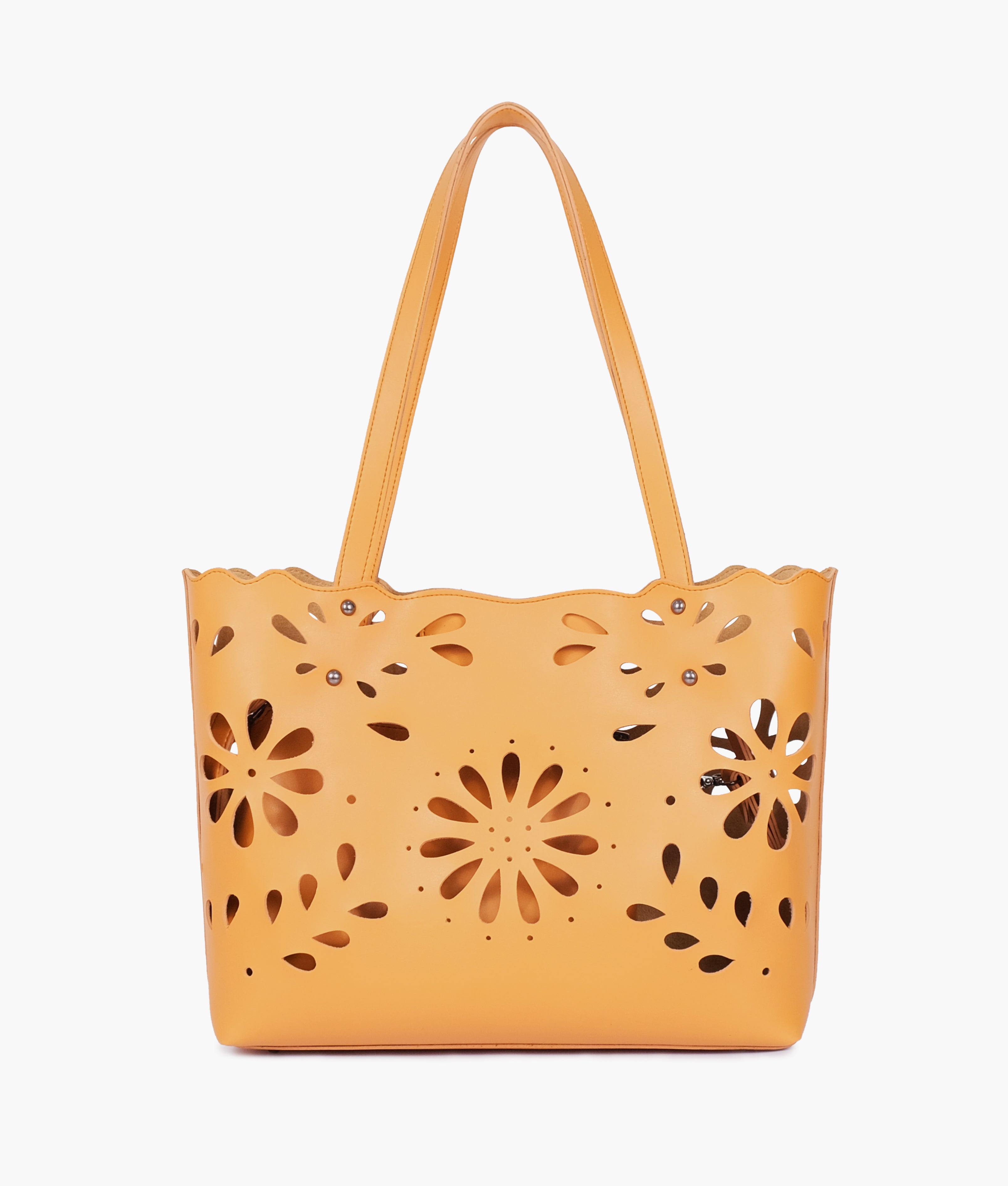RTW Creation - Mustard two-piece floral tote