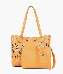RTW Creation - Mustard two-piece floral tote