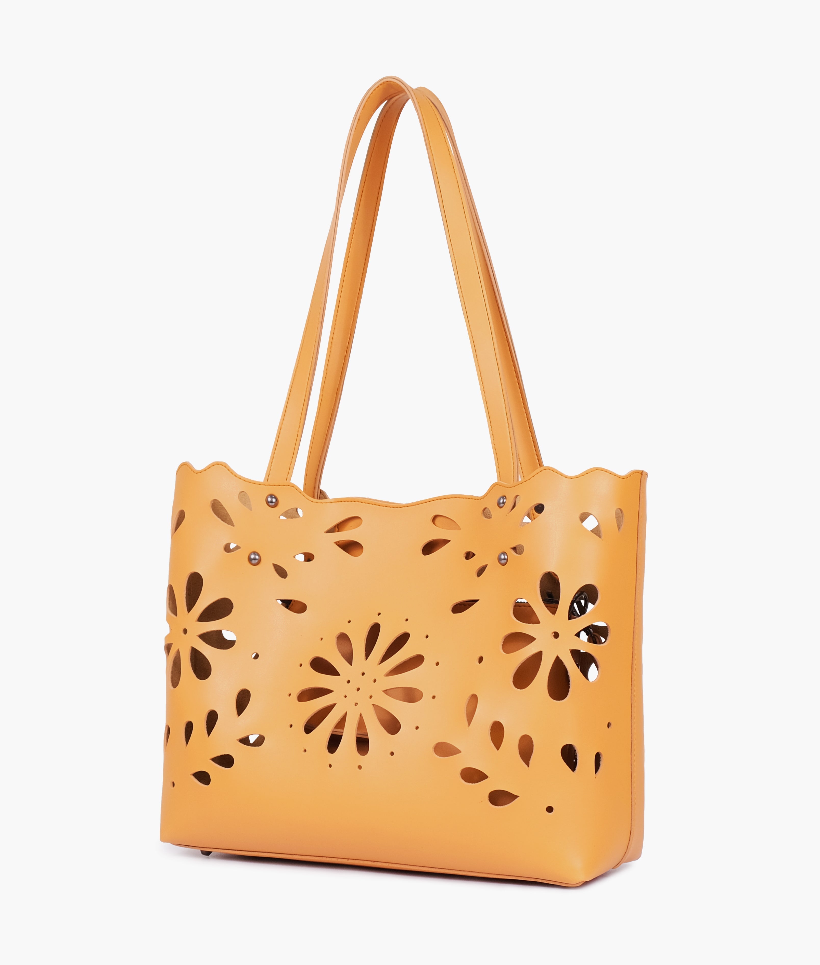 RTW Creation - Mustard two-piece floral tote