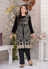 Velvet Embroidered 2 Pc Suit - Wear Ochre