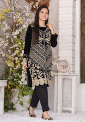 Velvet Embroidered 2 Pc Suit - Wear Ochre