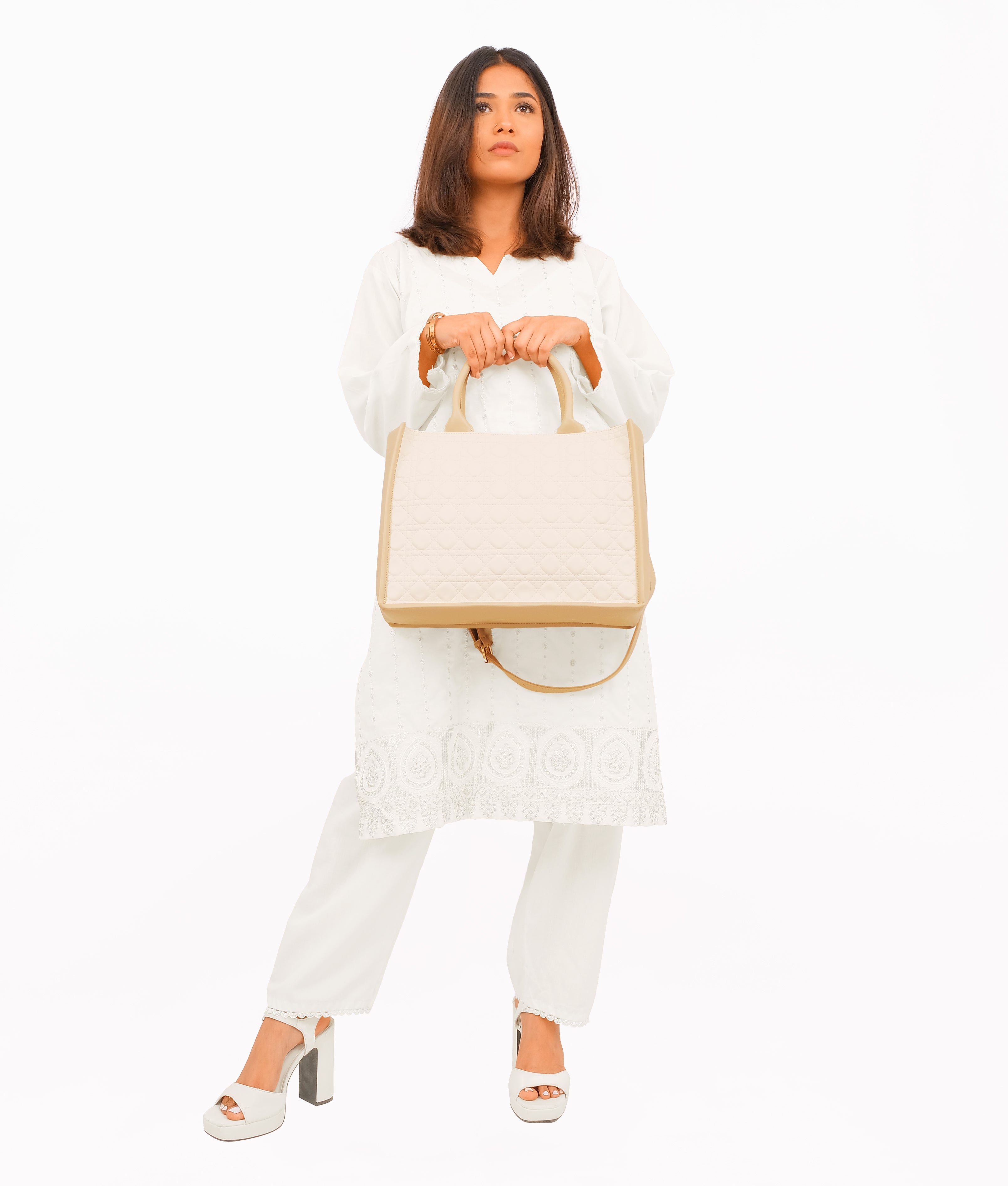 RTW Creation - Off-white box tote bag