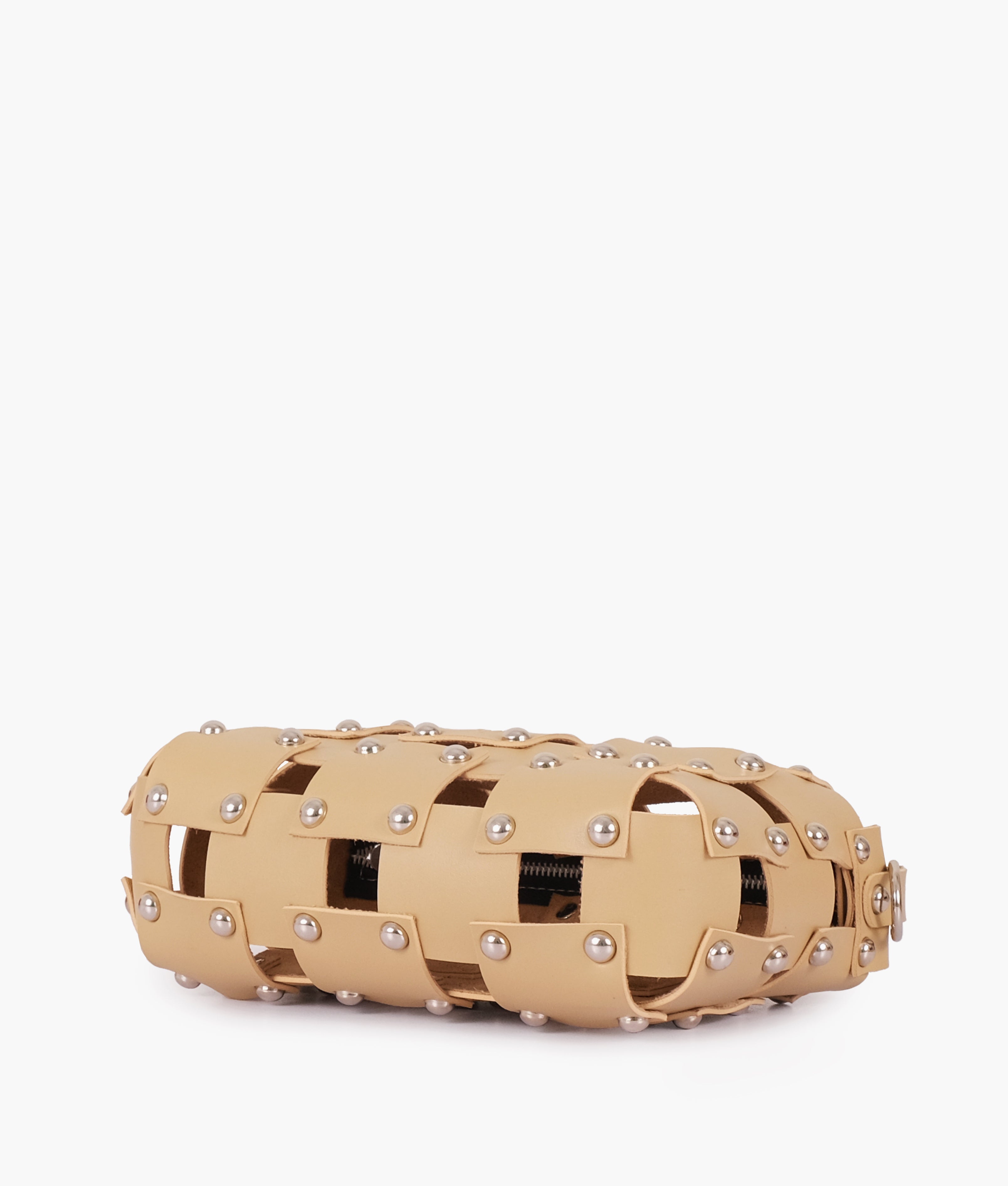 RTW Creation - Off-white rivet cross-body bag