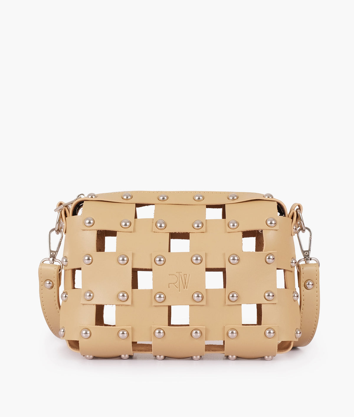 RTW Creation - Off-white rivet cross-body bag