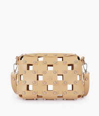 RTW Creation - Off-white rivet cross-body bag