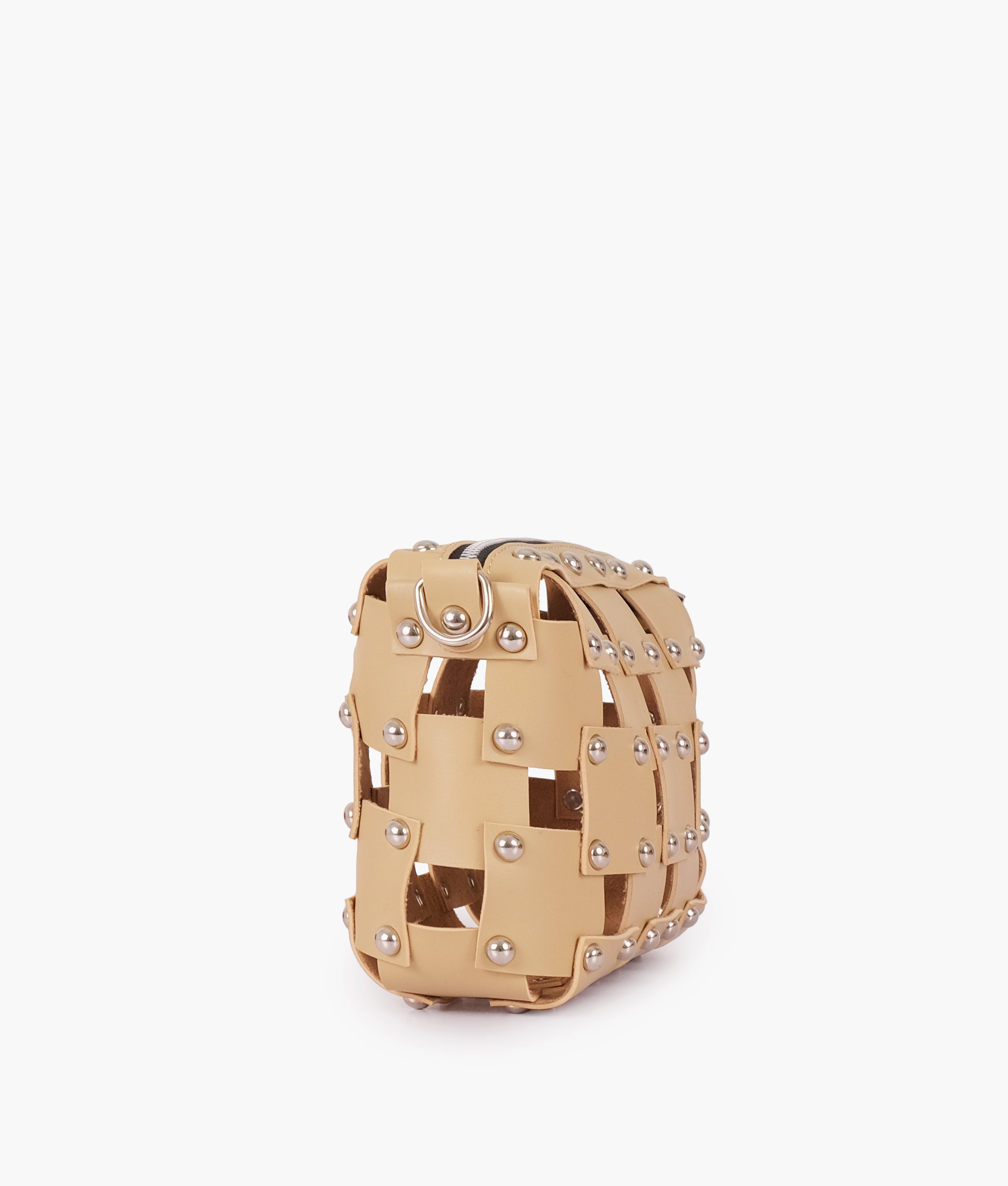 RTW Creation - Off-white rivet cross-body bag