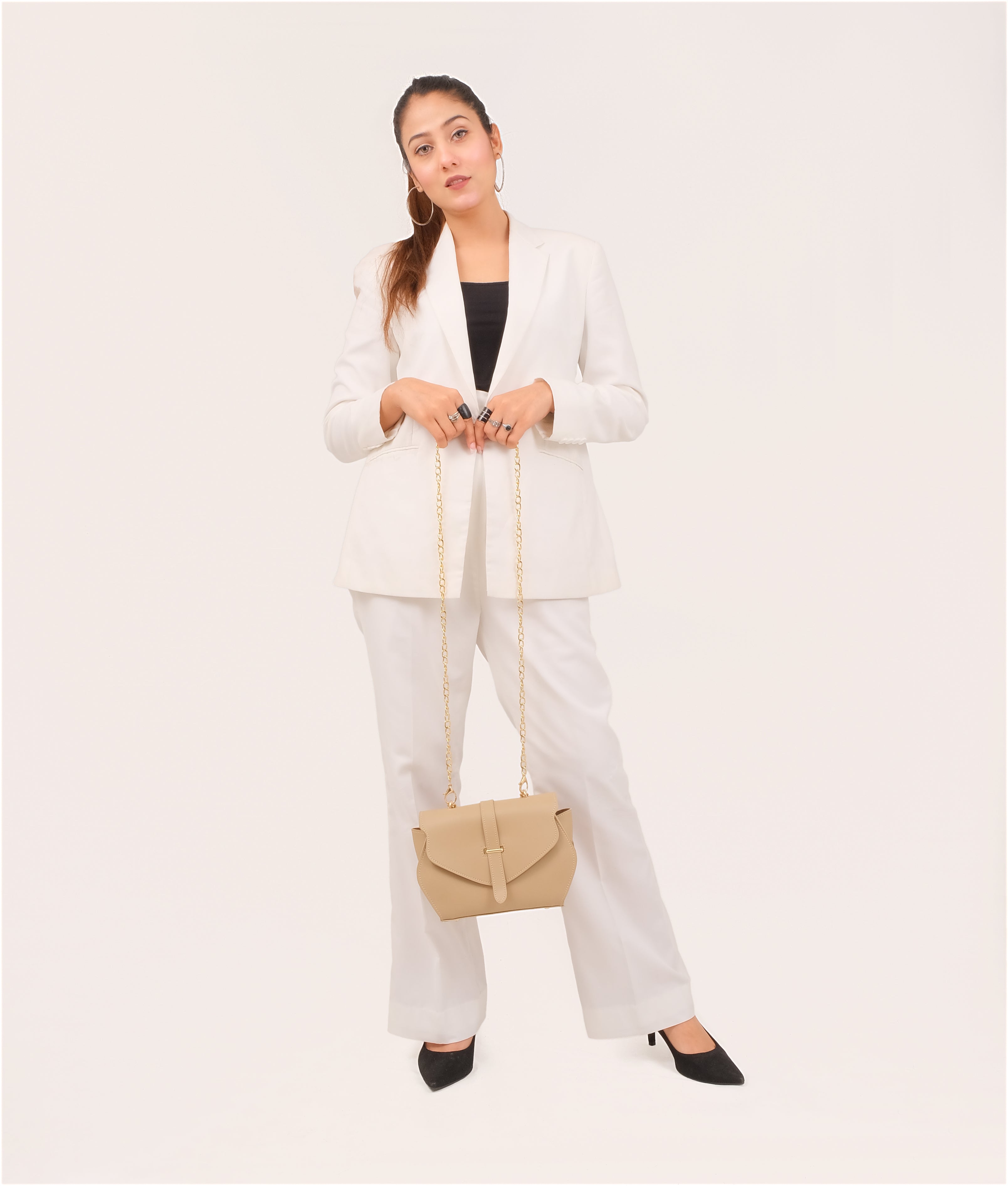 RTW Creation - Off-white top-handle hexagon bag