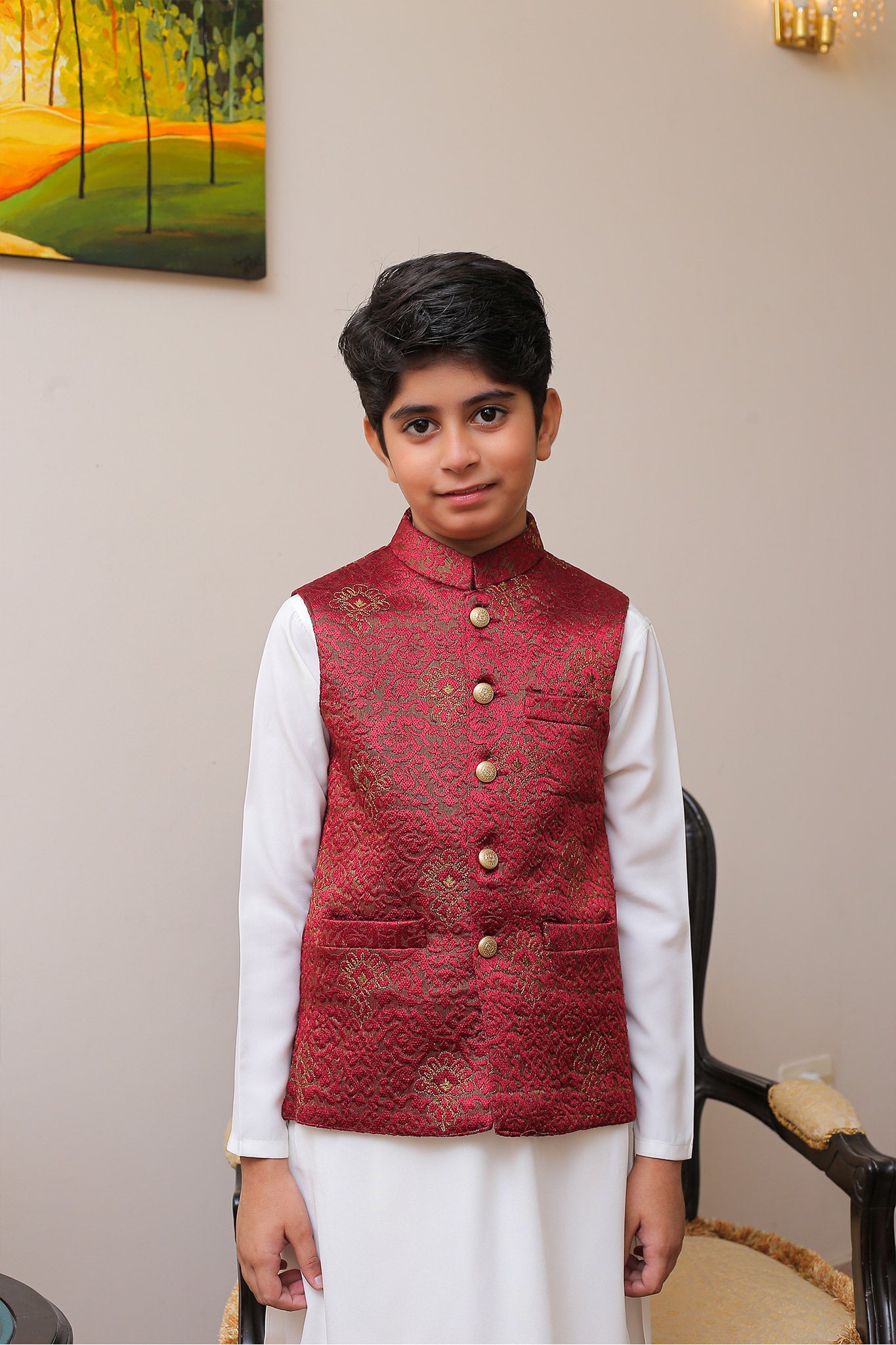Real Image Kids Waist Coat Collection'2025-OKW-001 Smart Fit