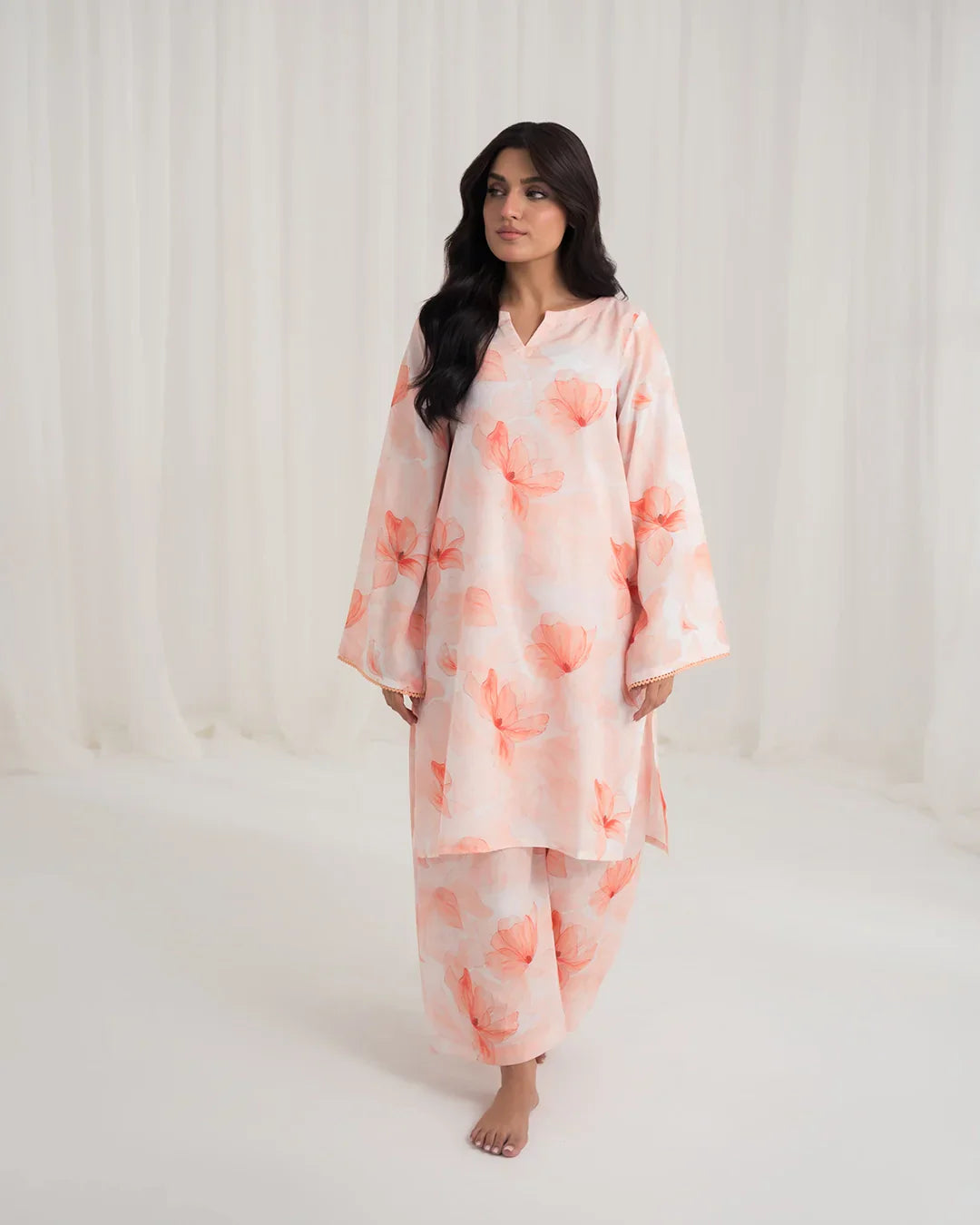 Summer Rizz By Qariney Stitched 2 Piece Co Ords Drop-01 Collection'2024-Marmalade Orange