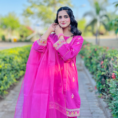 Urban Cut Stitched 3 Piece Cotton Emroidered Set with  Salwar