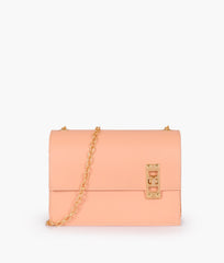 RTW Creation - Peach chain shoulder bag with twist lock