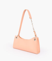 RTW Creation - Peach elongated chain handle purse