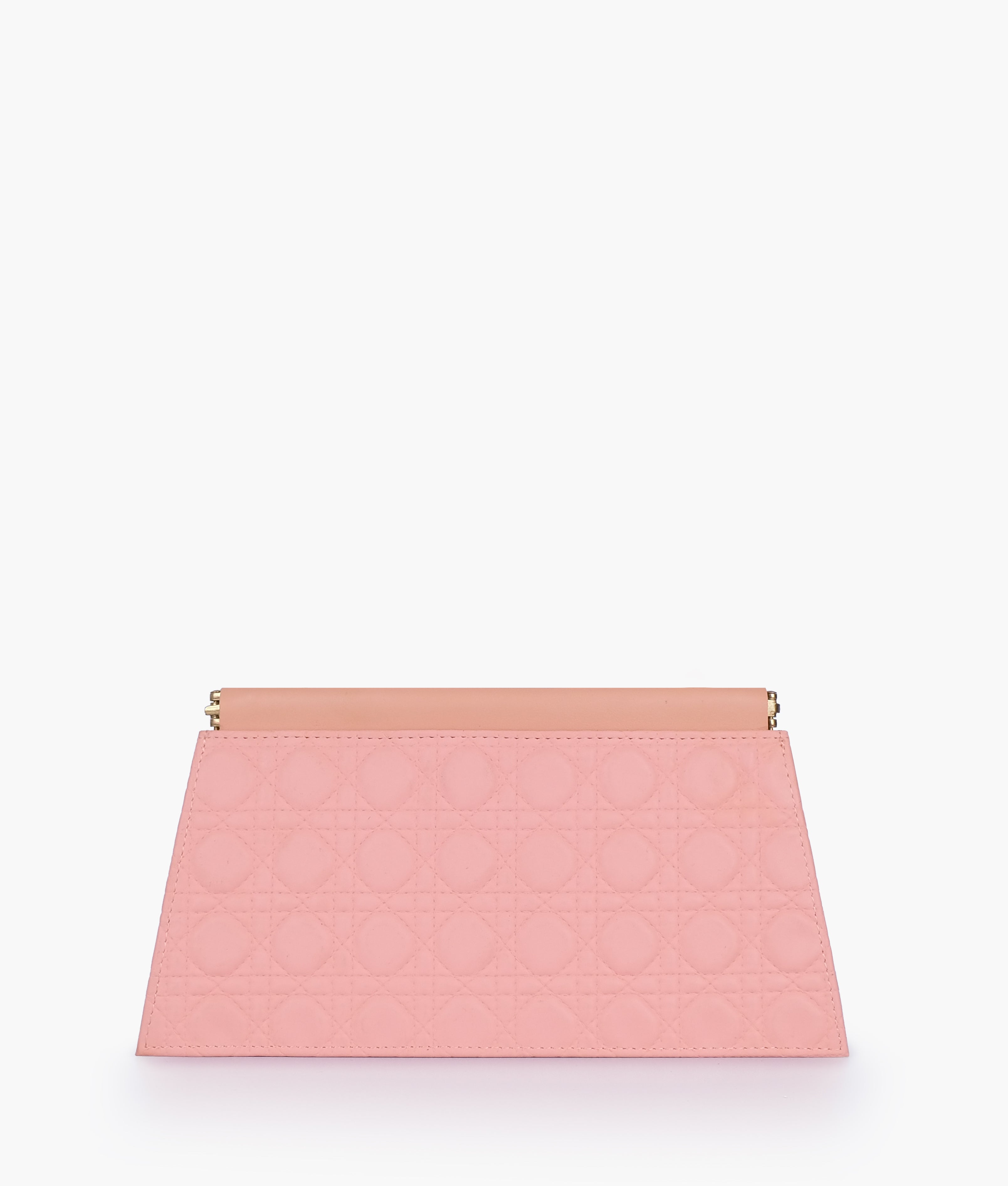 RTW Creation - Peach quilted evening clutch with snap closure