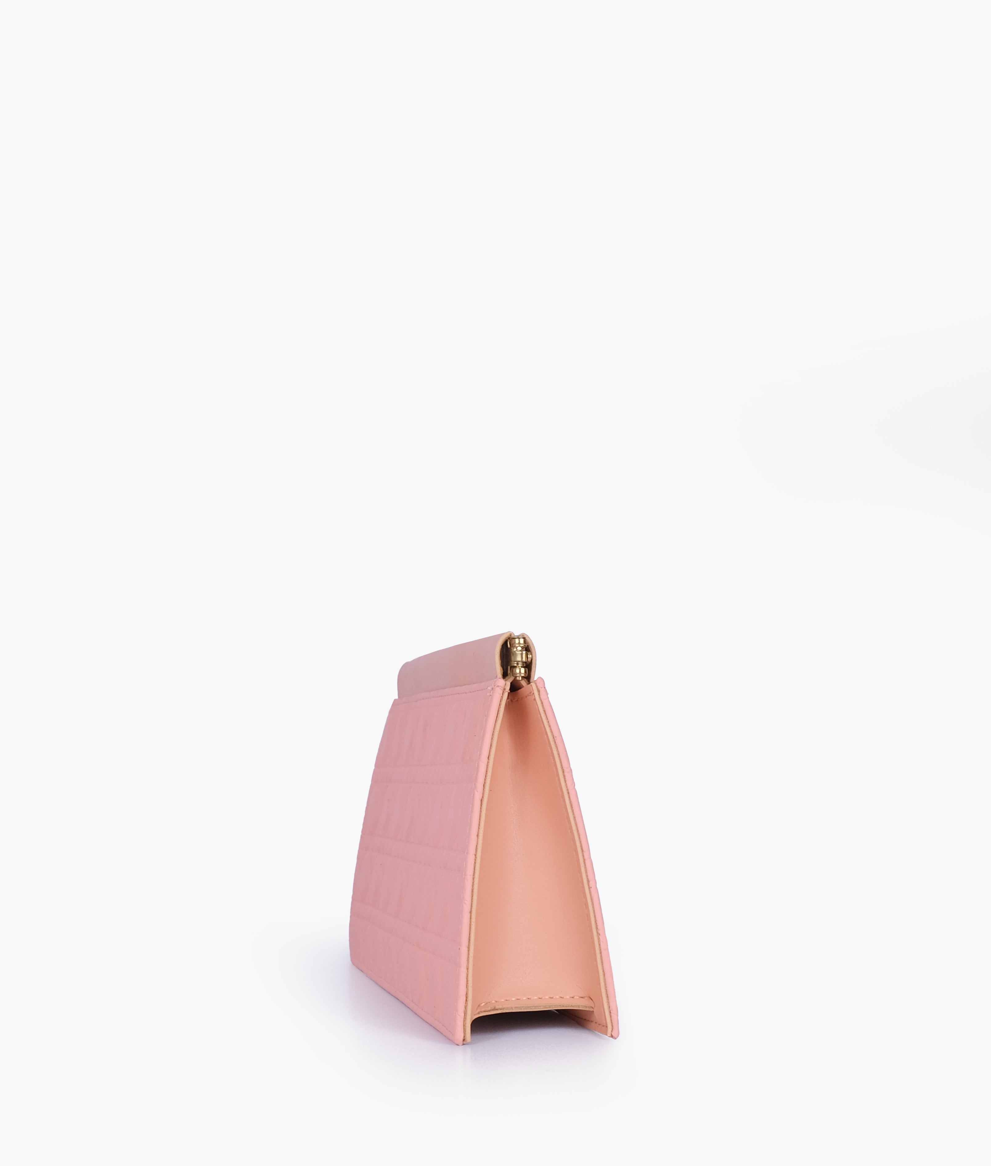 RTW Creation - Peach quilted evening clutch with snap closure