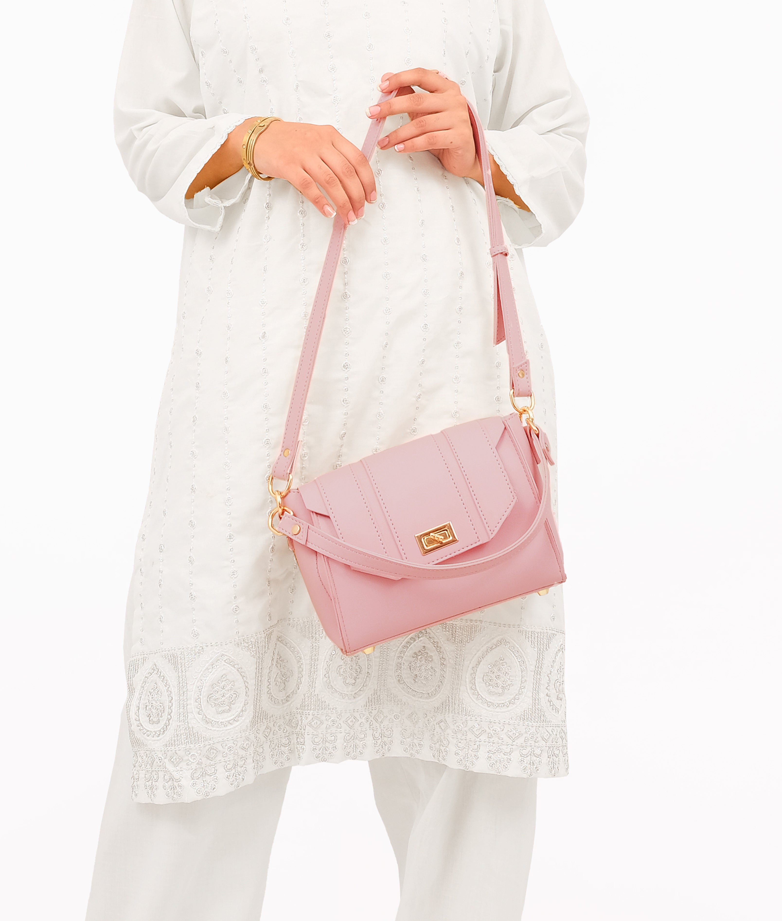 RTW Creation - Pink compact top-handle cross-body bag