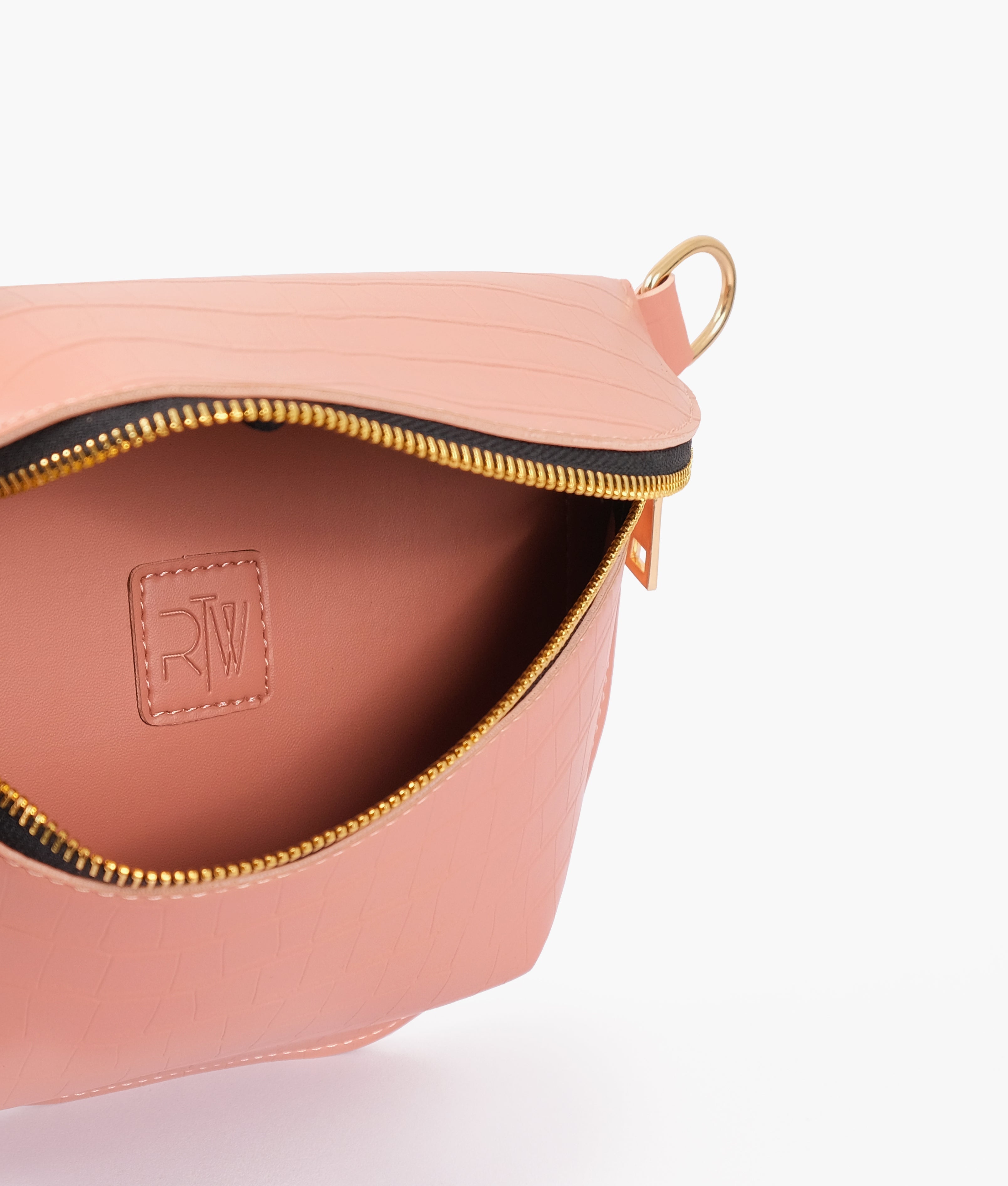 RTW Creation - Pink crocodile belt bag
