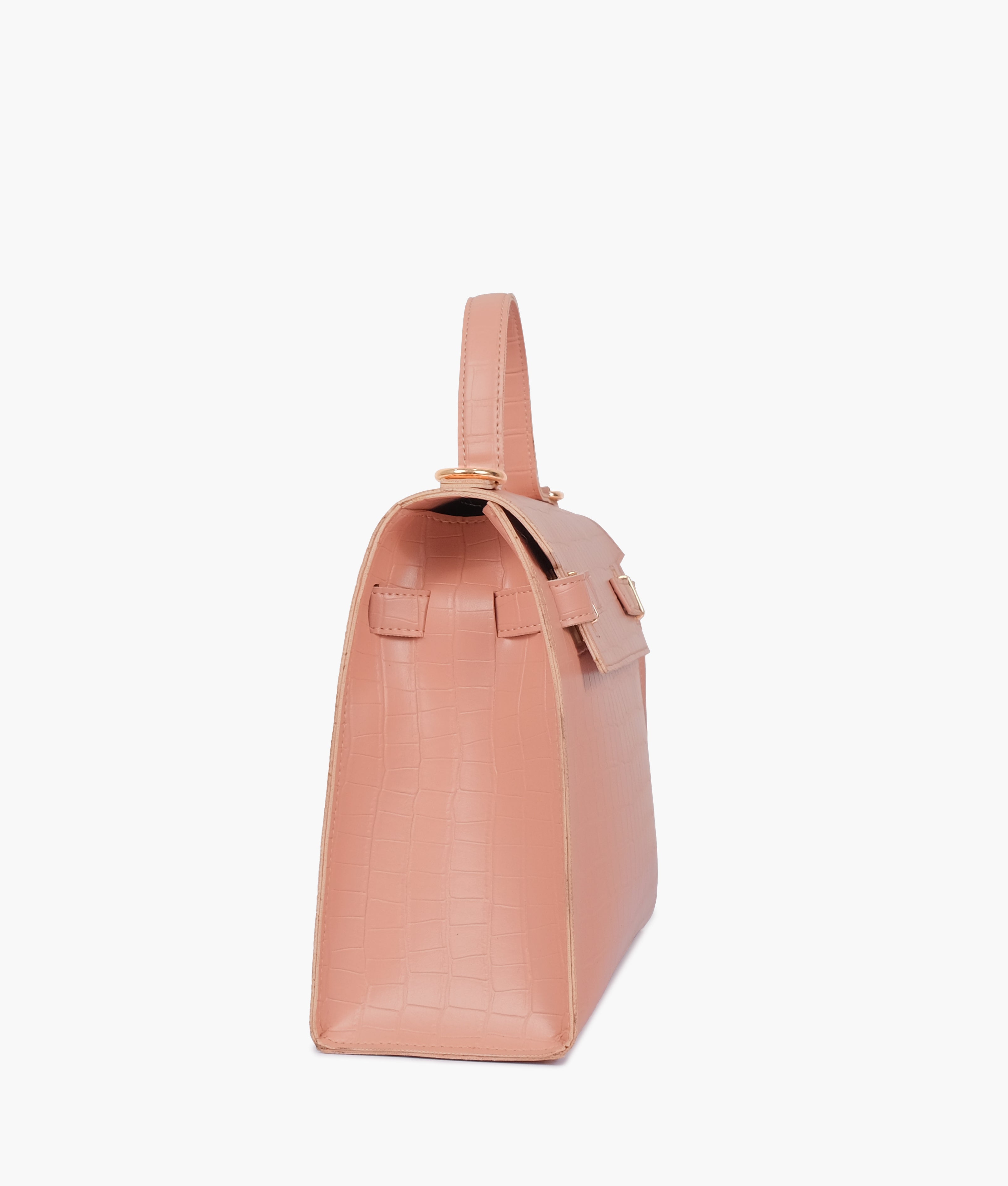 RTW Creation - Pink top-handle crocodile mini bag