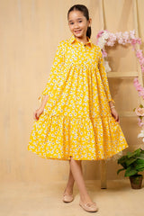 Ochre Clothing Georgette Printed Dress