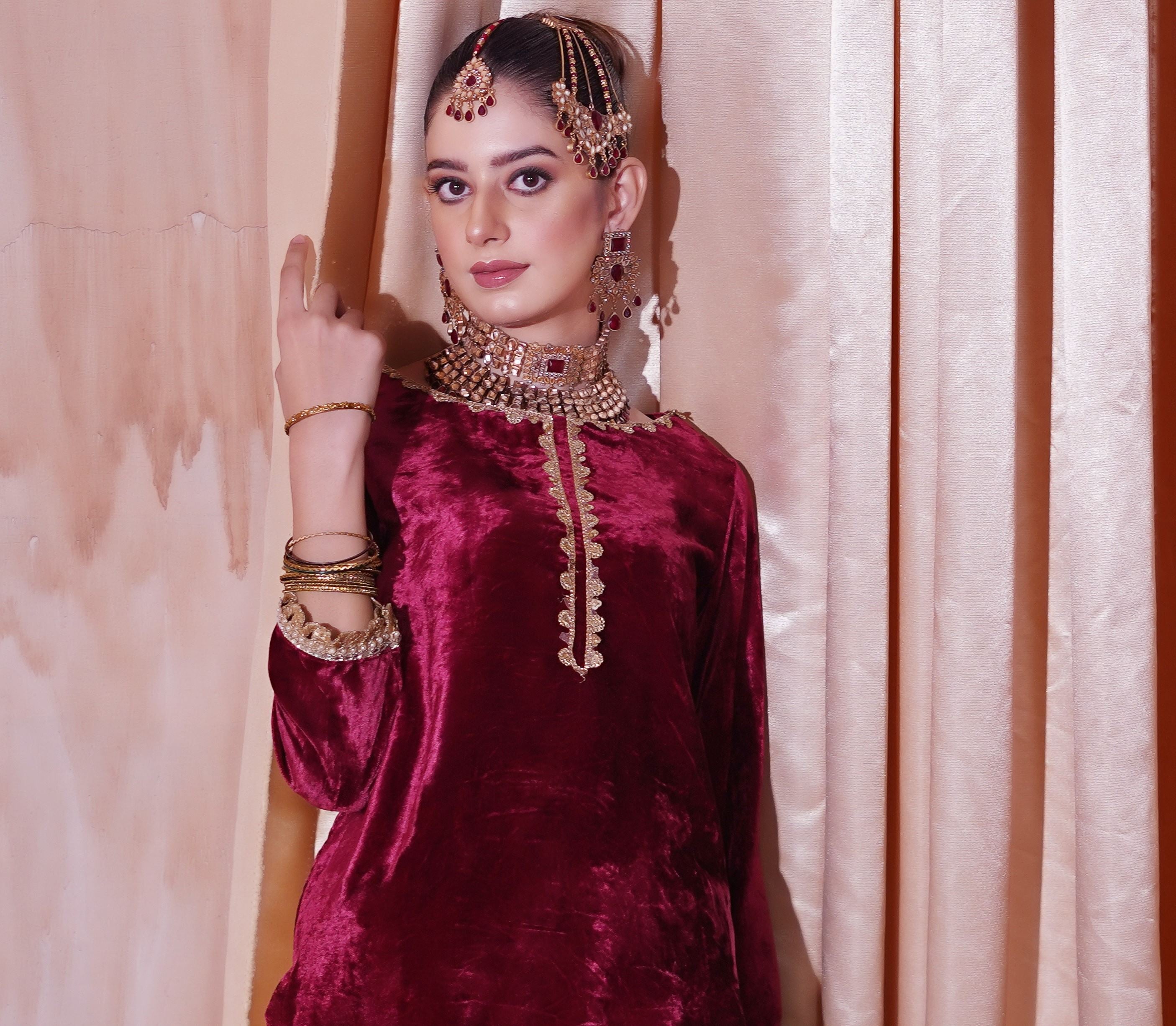 Aayra Stitched Winter Collection'2025-AY443 - Garnet 3Pc