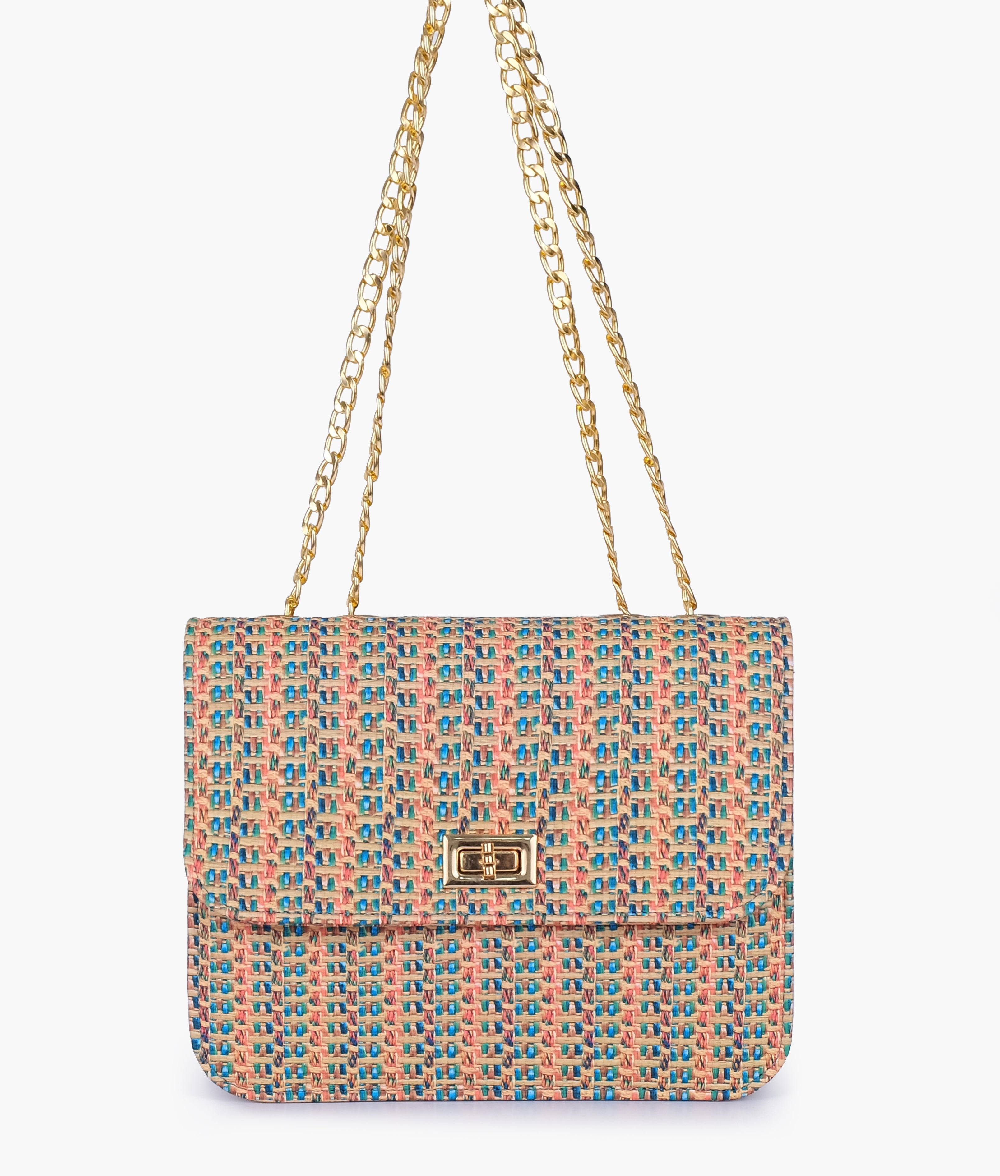 RTW Creation - Rainbow woven chain cross-body bag