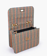 RTW Creation - Rainbow woven chain cross-body bag