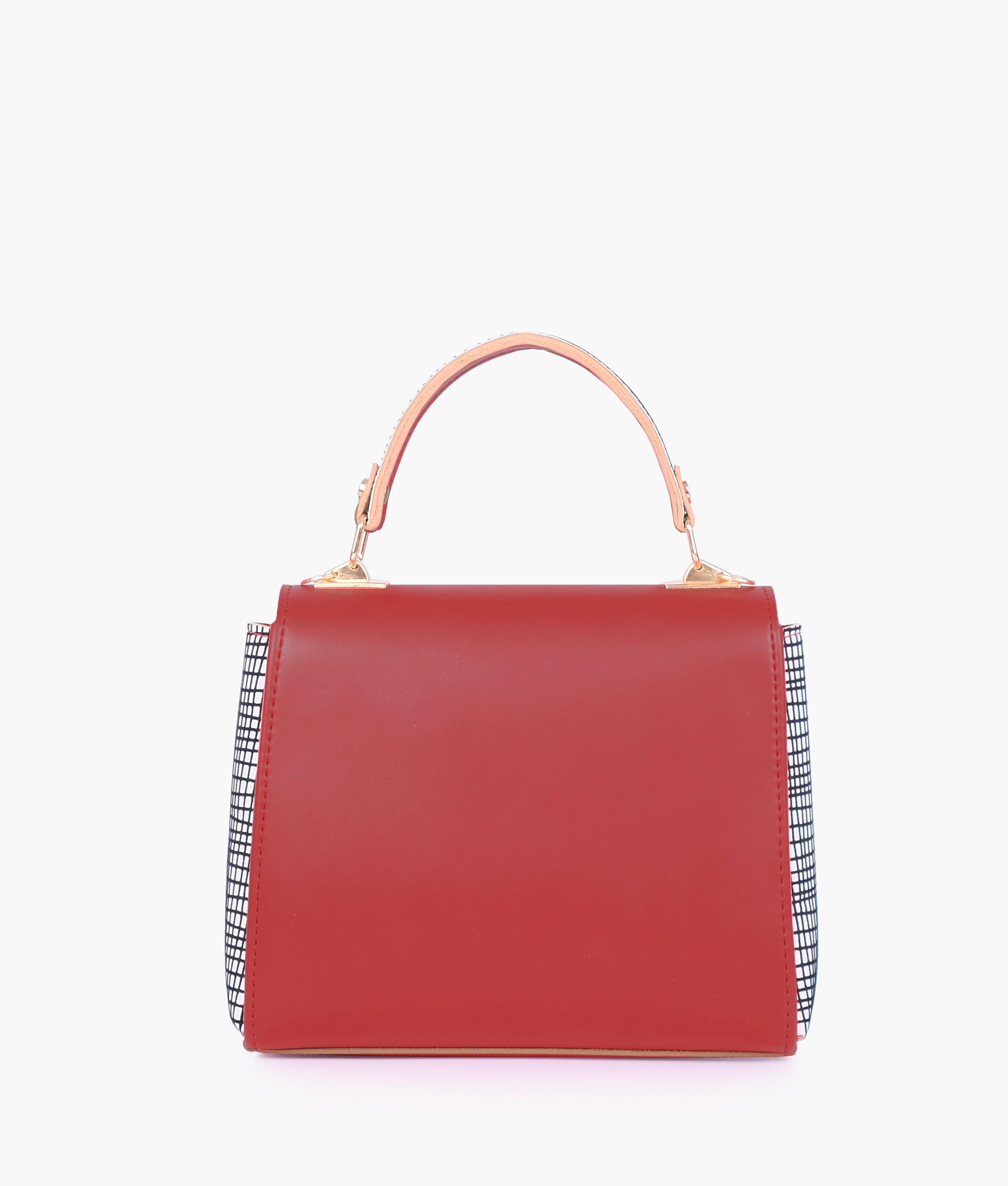 RTW Creation - Red criss-cross top-handle bag