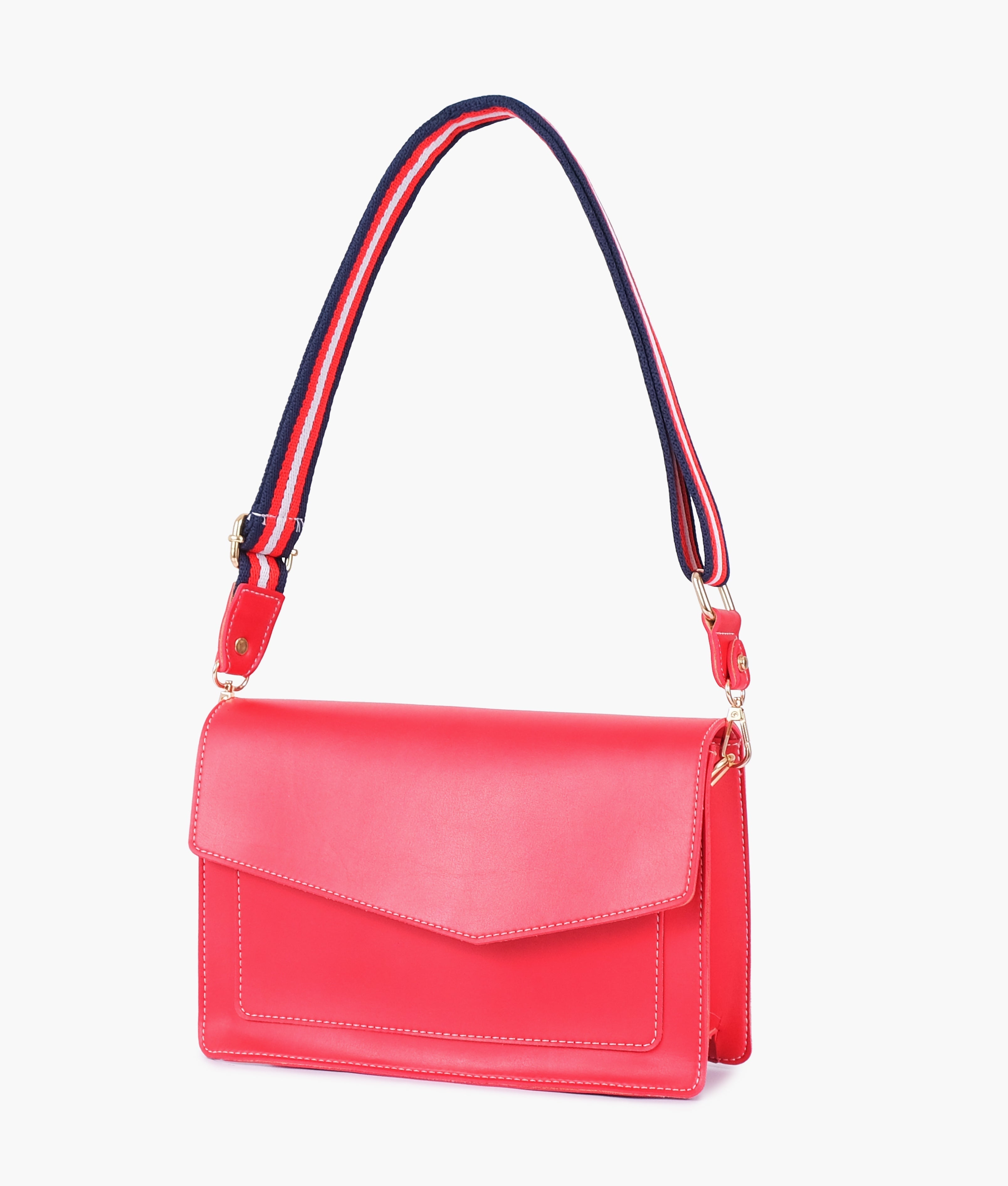 RTW Creation - Red half flap cross-body bag