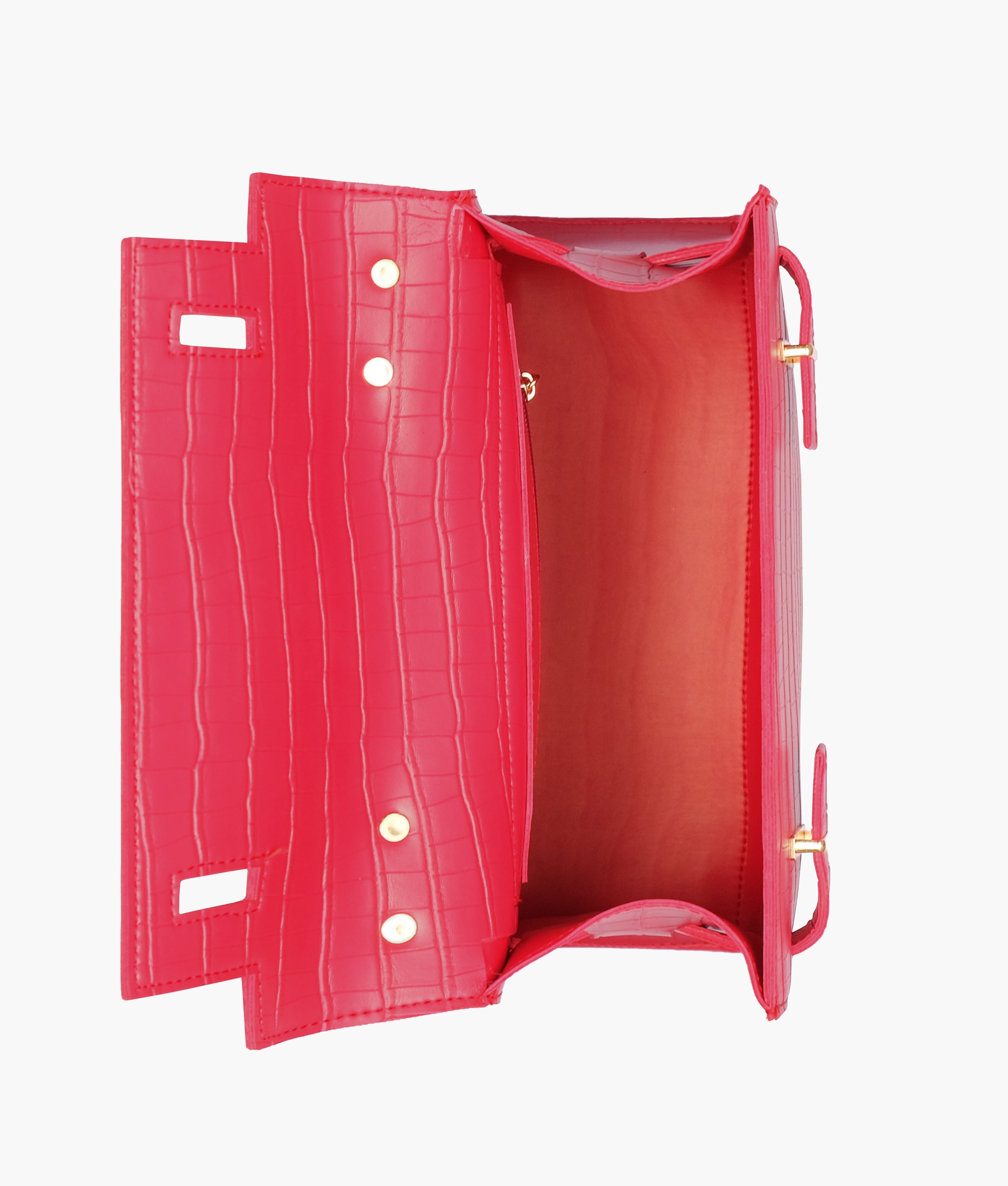 RTW Creation - Red top-handle crocodile mini bag