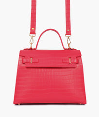 RTW Creation - Red top-handle crocodile mini bag