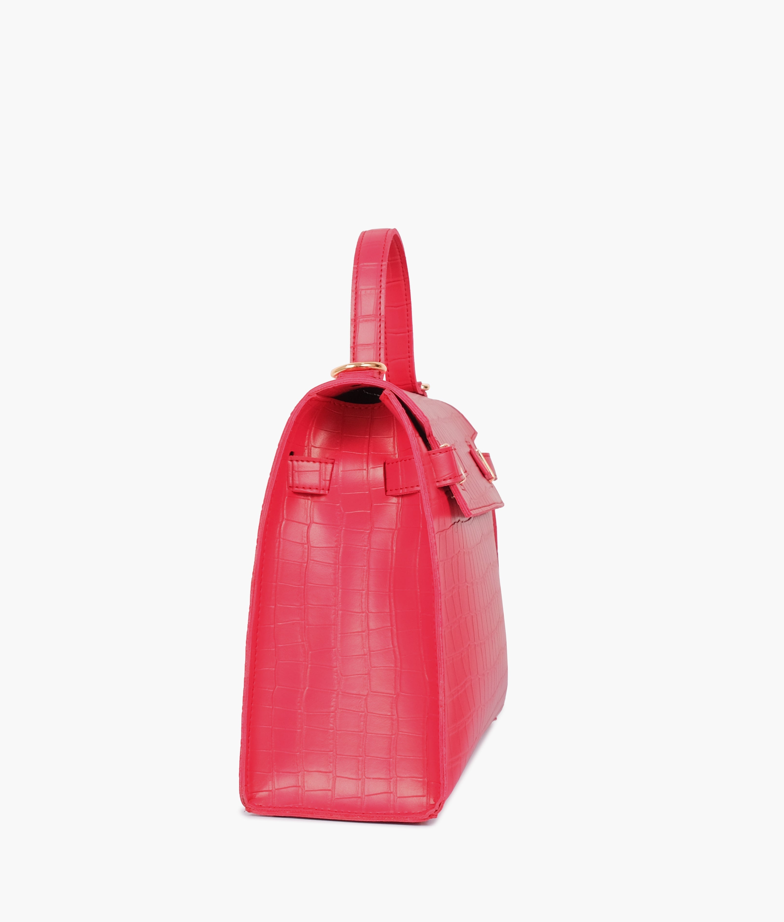 RTW Creation - Red top-handle crocodile mini bag