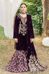 Panache Apparel Stitched Velvet Collection-Moor