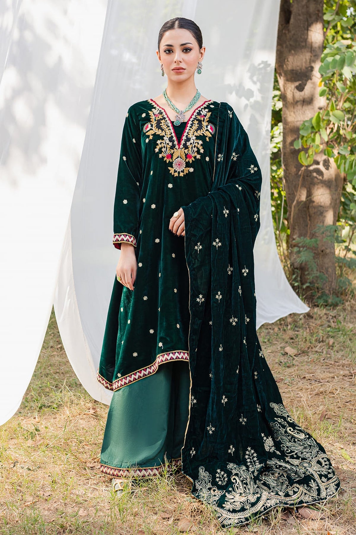 Panache Apparel Stitched Velvet Collection-Maysa