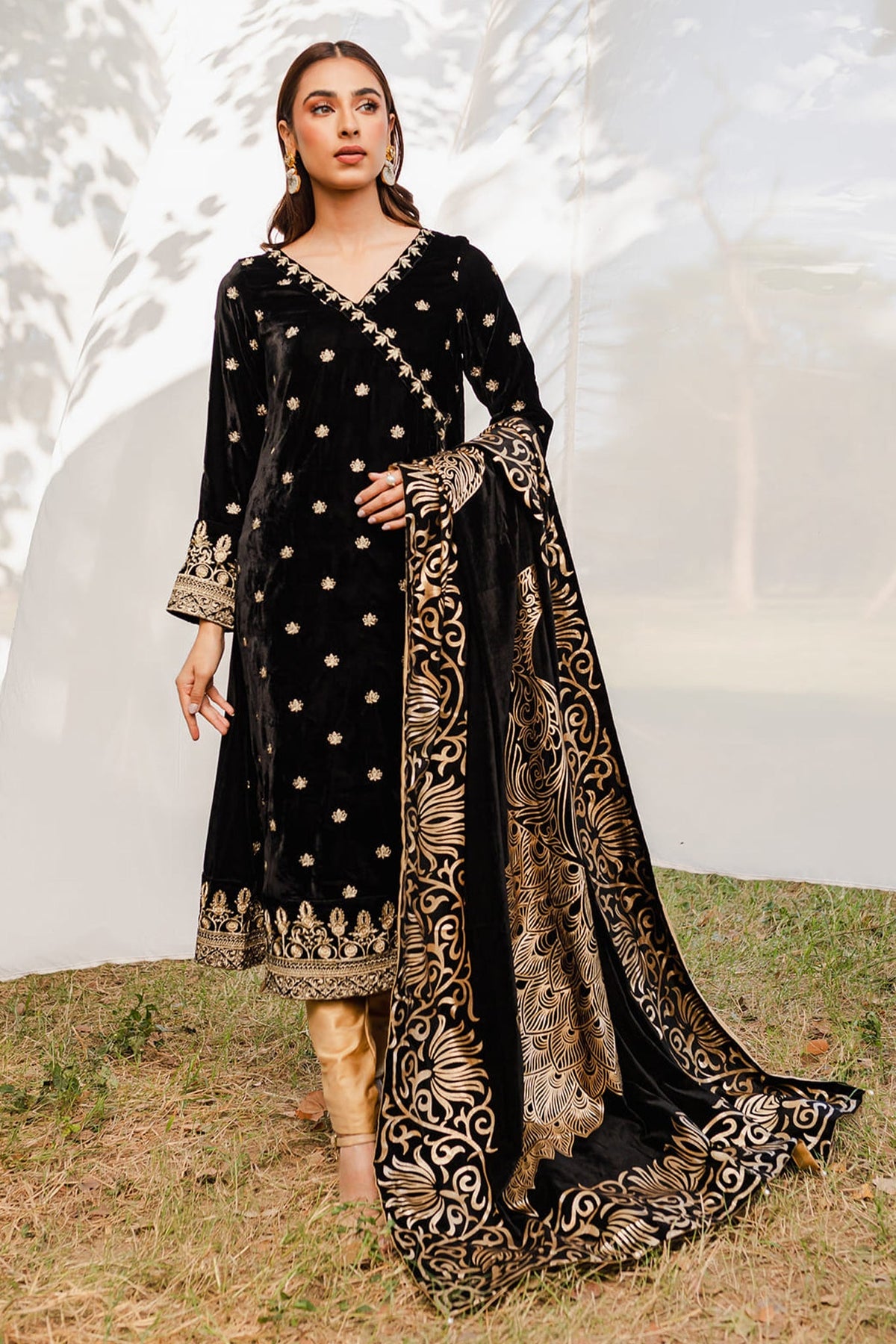 Panache Apparel Stitched Velvet Collection-Raqs
