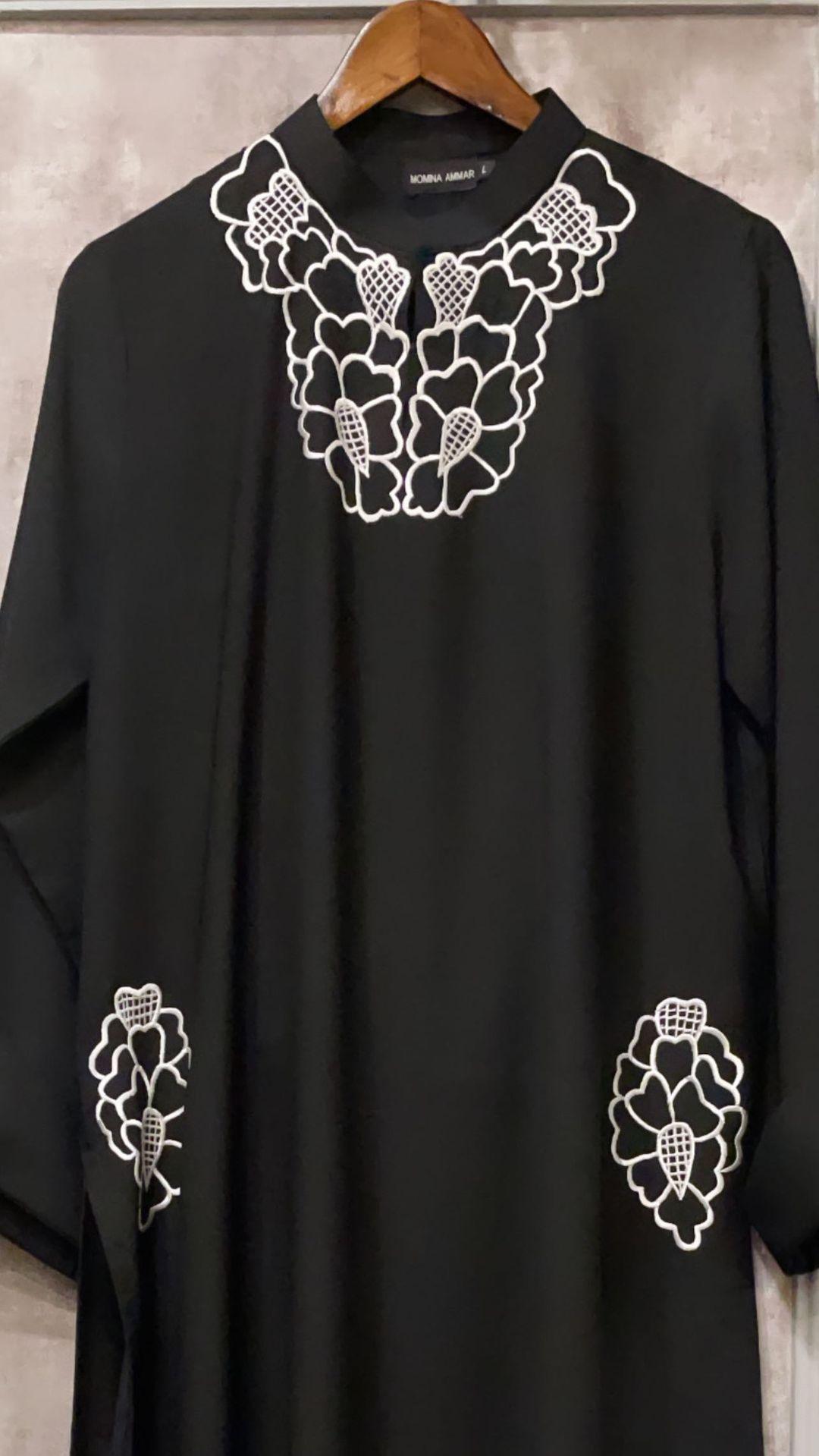 Manahils Stitched Black Embroidered Two Pc
