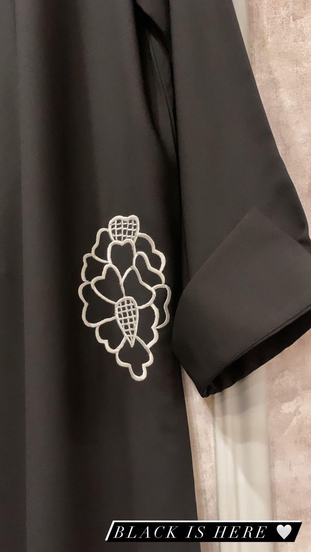 Manahils Stitched Black Embroidered Two Pc