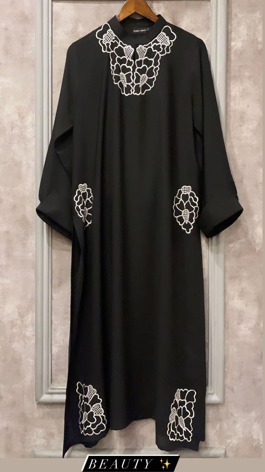 Manahils Stitched Black Embroidered Two Pc