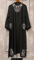 Manahils Stitched Black Embroidered Two Pc