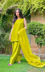 Manahils Stitched Parrot Green Farshi Shalwar