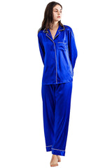 Cobalt Silk Pajamas -