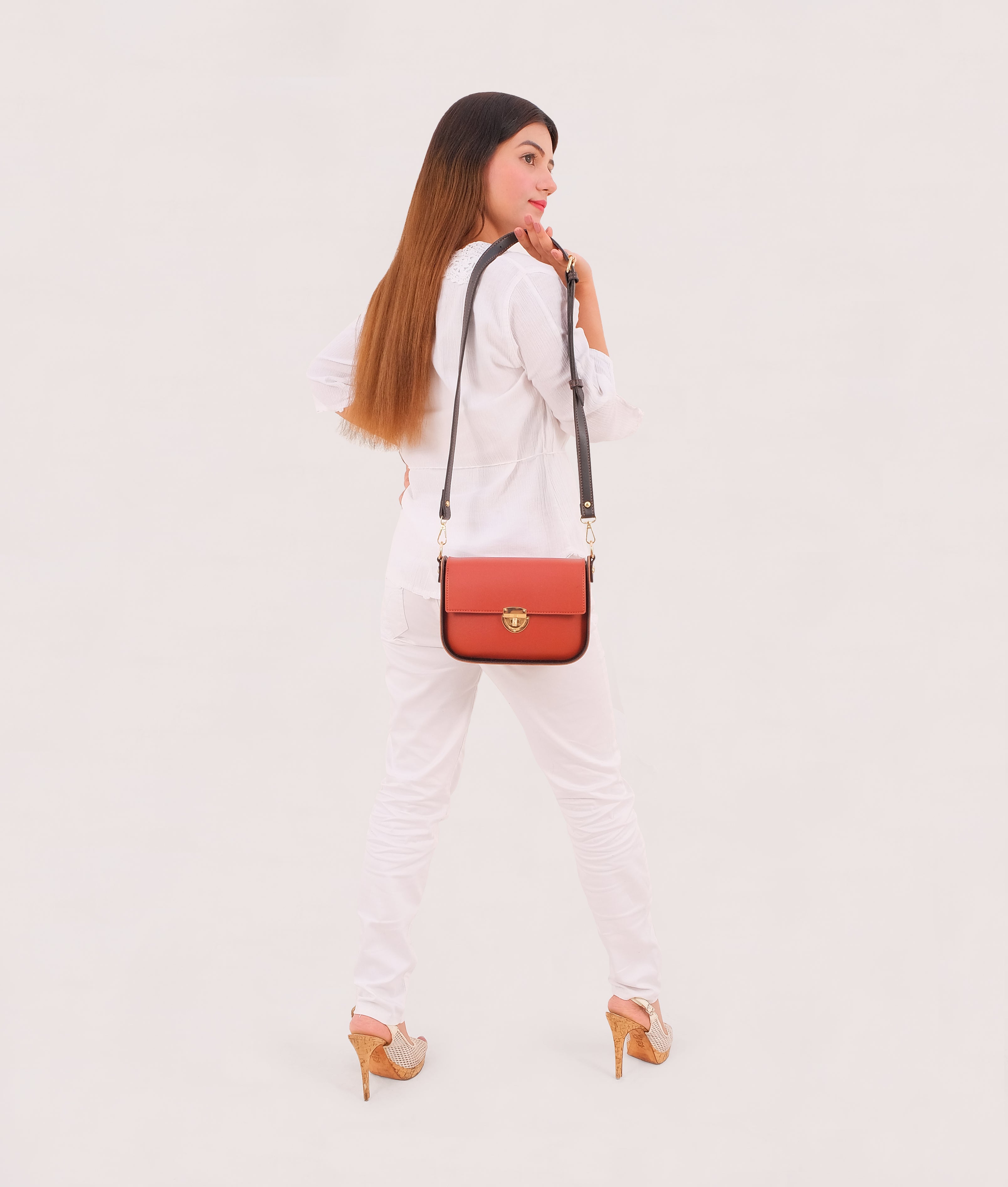 RTW Creation - Rust saddle bag with twist lock